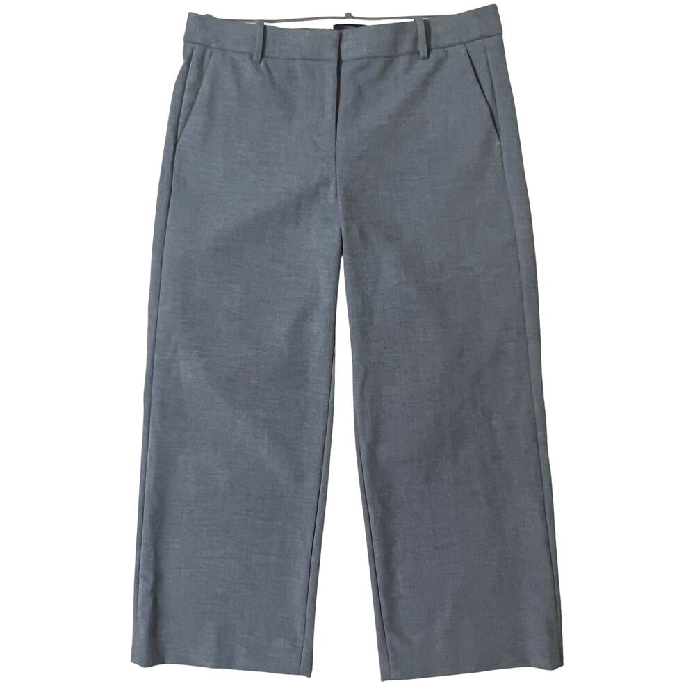 J.Crew Women's Size 12 Gray Peyton Pant High Rise Wide Leg Cropped Trousers